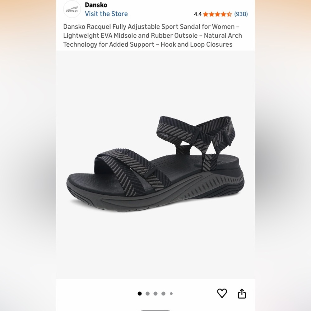 Dansko Racquel Black Strappy Sandals - Picture 6 of 7
